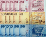 Kyrgyzstan SET 3 UNC 20 50 100 Som 2023/2024 P 34 35 36 LOT 5 = 15 Pcs