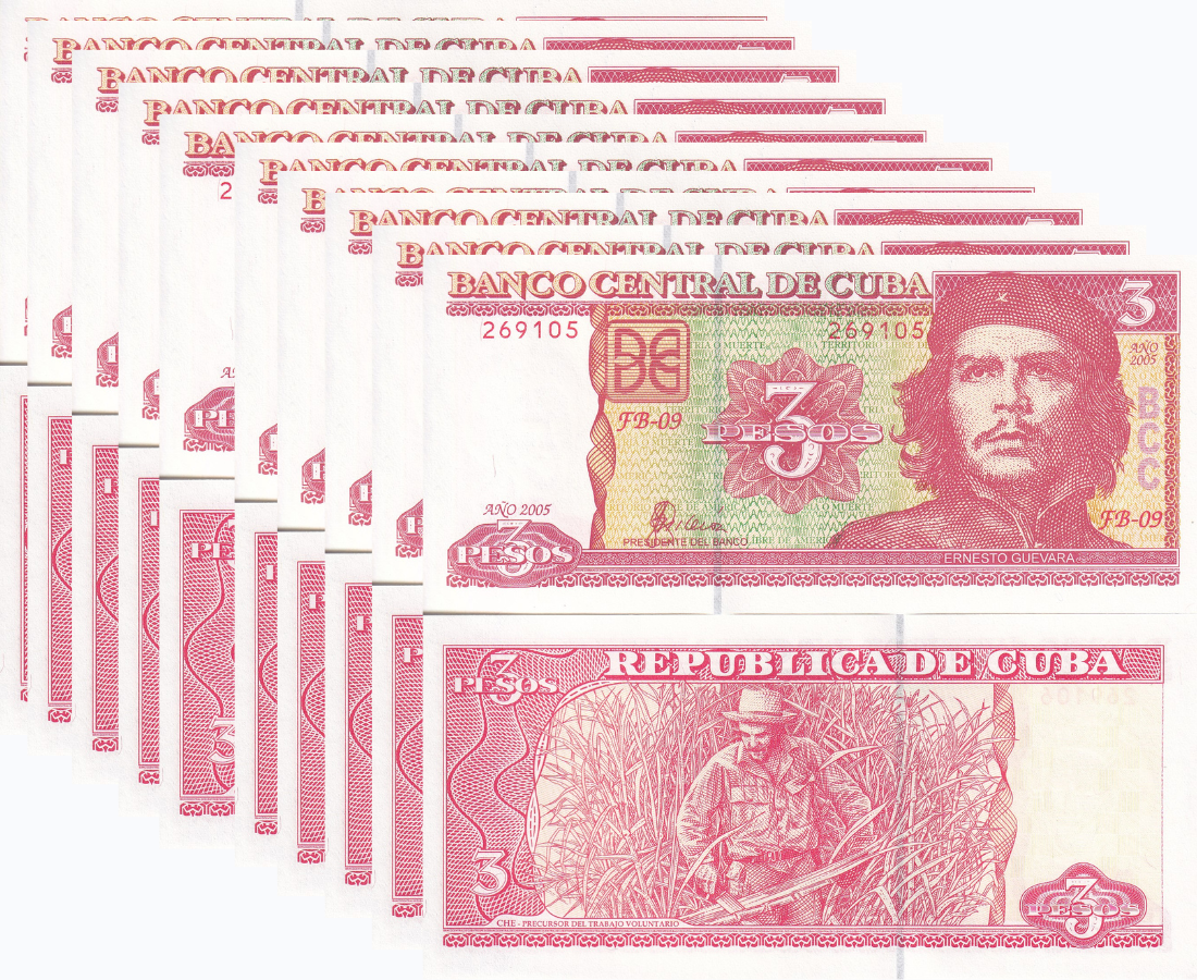 Central America 3 Pesos 2005 P 127 CHE Guevara LOT 10 UNC