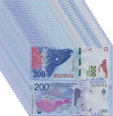 Argentina 200 Pesos ND 2016 P 364 RANDOM Suffix UNC LOT 20 PCS, Southern Whale