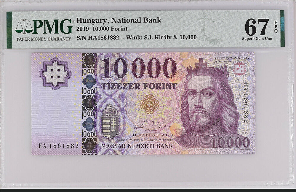 Hungary 10000 Forint 2019 P New Superb Gem UNC PMG 67 EPQ