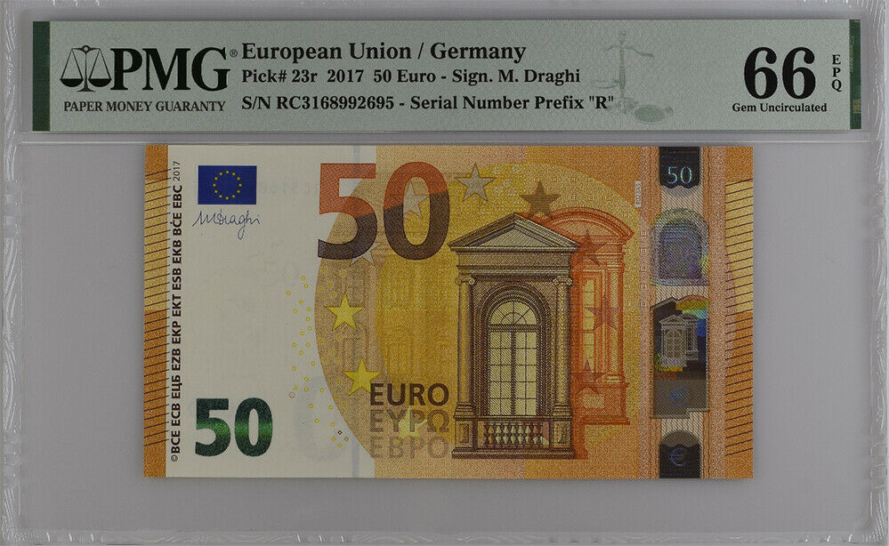Euro 50 Euro Germany 2017 P 23 RC Prefix Gem UNC PMG 66 EPQ
