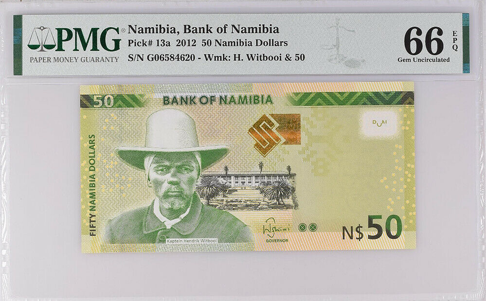 Namibia 50 dollars 2012 P 13 GEM UNC PMG 66 EPQ