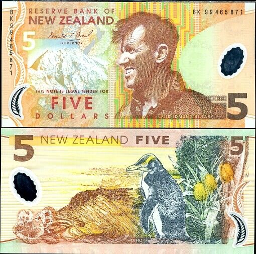 New Zealand 5 Dollars 1999 P 185 UNC