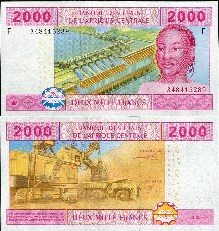 CENTRAL AFRICAN STATES GUINEA 2000 2,000 FRANC 2002 P 508 F c NEW SIGN UNC
