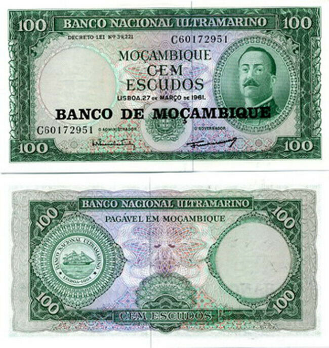 MOZAMBIQUE 100 ESCUDOS 1961 P 117 UNC