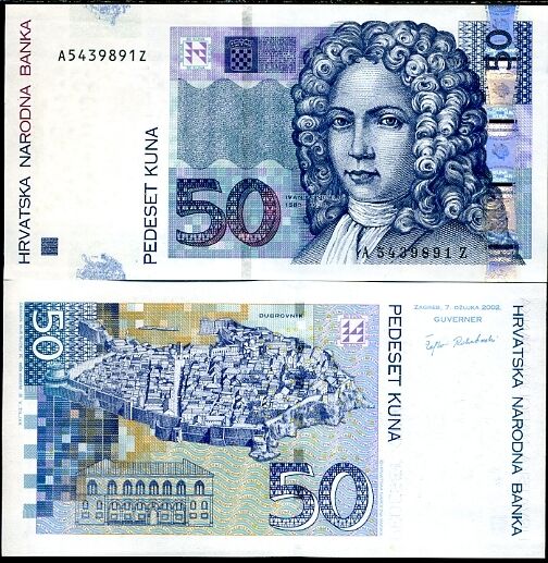 CROATIA 50 KUNA 2002 P 40 REPLACEMENT SUFFIX Z UNC