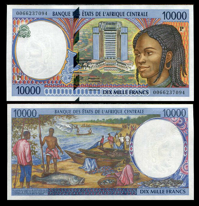 CENTRAL AFRICAN STATES CHAD 10,000 10000 FRANCS 2000 P 605 P AUNC