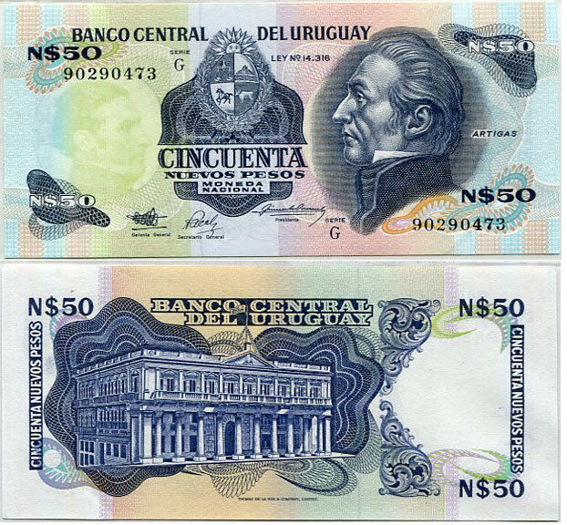 Uruguay 50 Pesos 1989 TDLR P 61A REPLACEMENT UNC