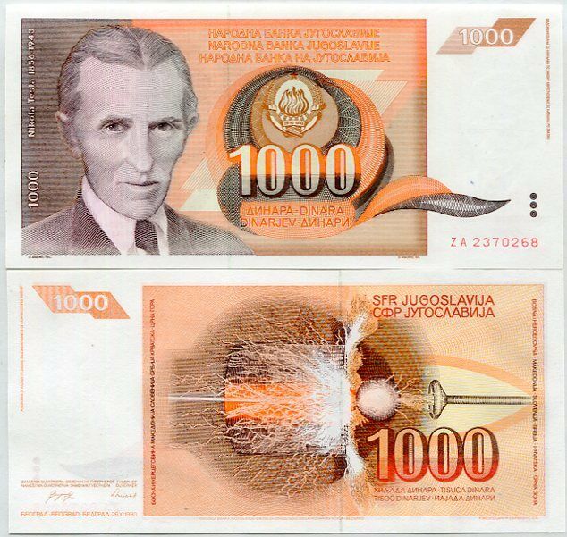 YUGOSLAVIA 1000 DINARA 1990 ZA REPLACEMENT P 107 UNC