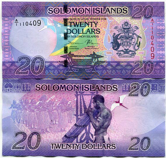 SOLOMON ISLANDS 20 DOLLARS ND 2017 P 34 UNC