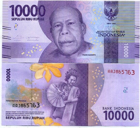 Indonesia 10000 Rupiah2016/2016 P 157 UNC