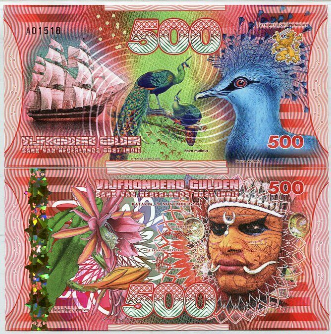 NETHERLAND INDIE INDONESIA 500 GULDEN 2016 COLORFUL FANCY POLYMER