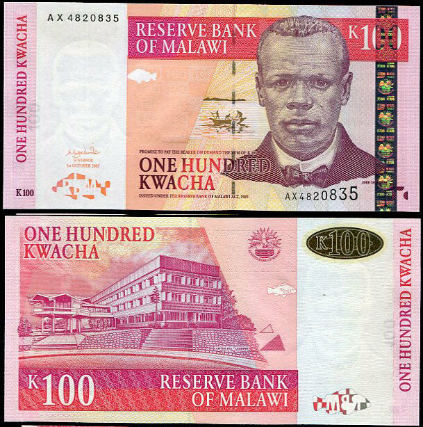 MALAWI 100 KWACHA 2003  AX P 46 UNC