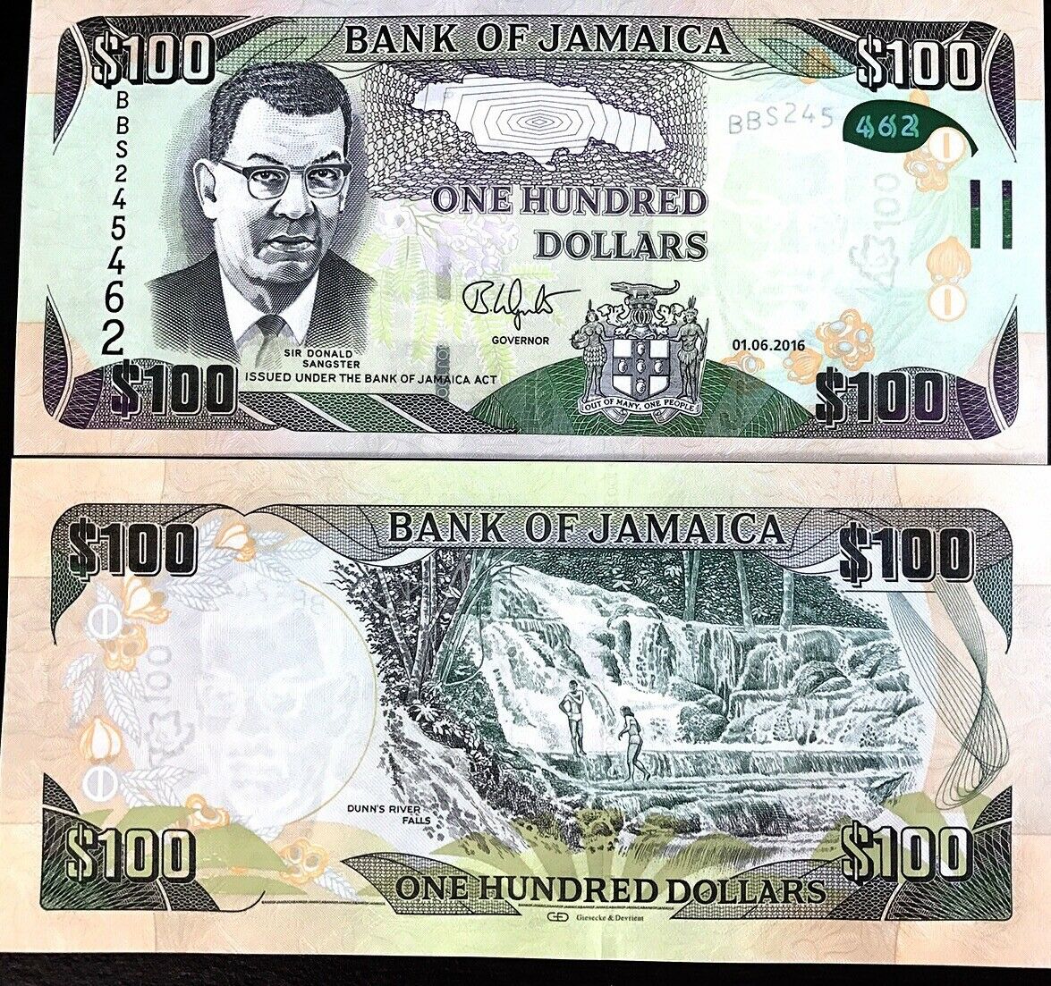 JAMAICA 100 DOLLARS 2016 P 95 UNC