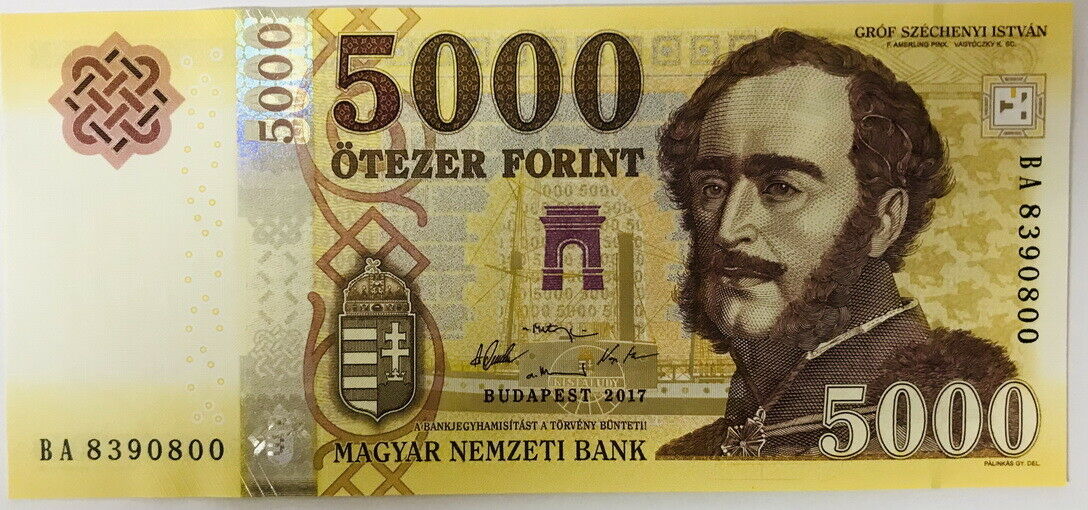 HUNGARY 5000 FORINT 2017 P 205 b UNC