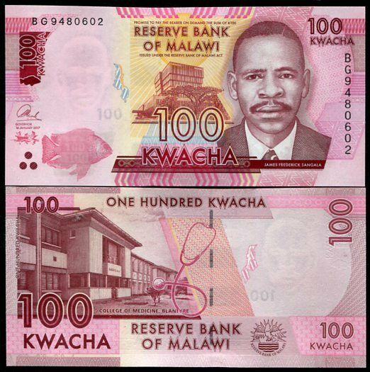MALAWI 100 KWACHA 2017 P 65 c UNC