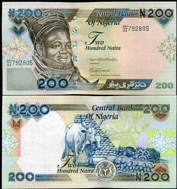 NIGERIA 200 NAIRA 2018 P 29 NEW DATE UNC