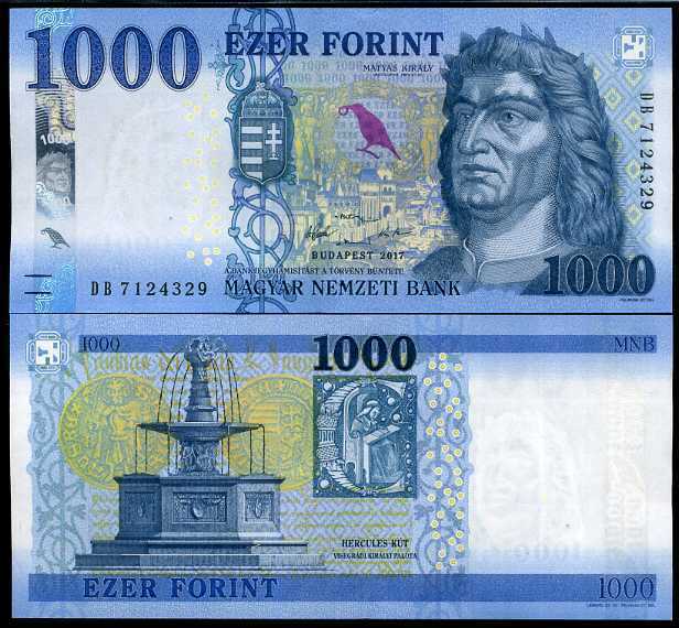 HUNGARY 1000 FORINT 2017 P 203 UNC