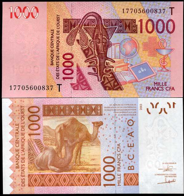 WEST AFRICAN STATE TOGO 1000 1,000 FRANCS 2003 / 2017 P 815 T UNC