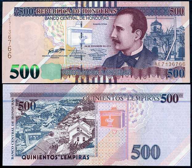 HONDURAS 500 LEMPIRAS 2016 (2018) P 103 c UNC