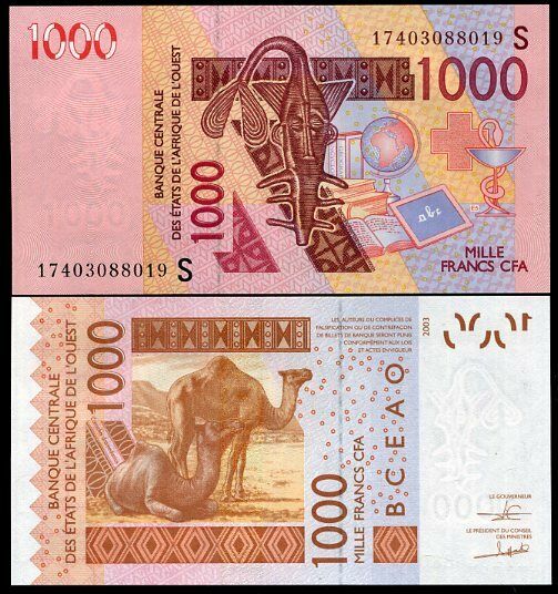 WEST AFRICAN STATES 1000  FRANCS 2017 P 915 S UNC