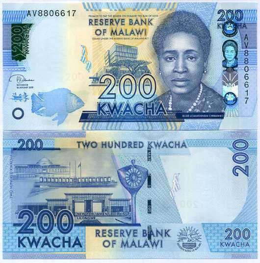 MALAWI 200 KWACHA 2019 P 60 UNC