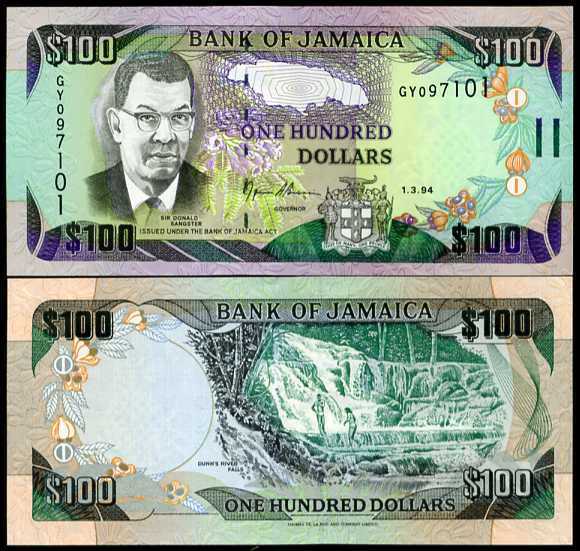 JAMAICA 100 DOLLARS 1994 P 76 UNC