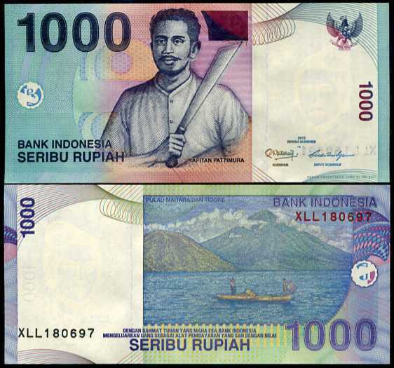 INDONESIA 1000 RUPIAH 2013 P 141 "X" REPLACEMENT UNC