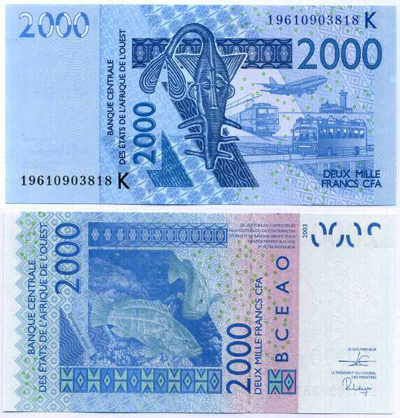 WEST AFRICAN STATES SENEGAL 2000 FRANCS 2003 / 2019 P 716 K UNC