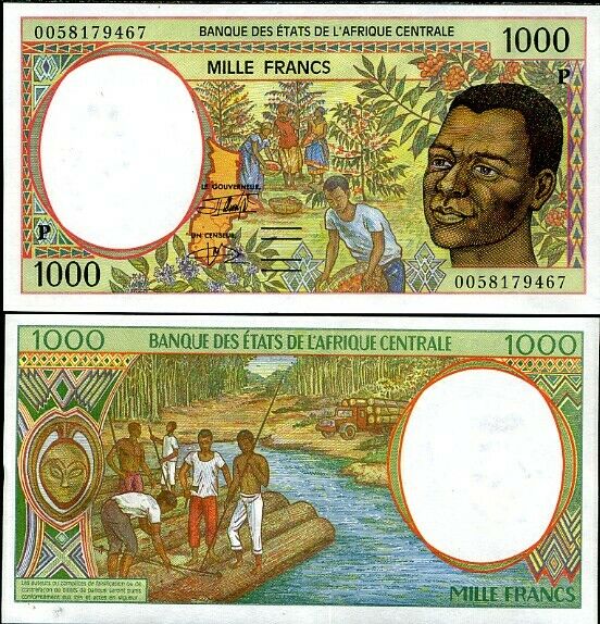 CHAD CENTRAL AFRICAN STATE CAS 1000 FRANCS 2000 P 602 Pg UNC
