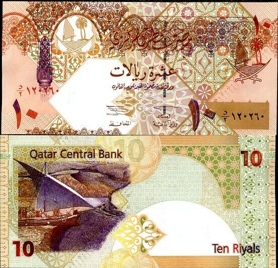 QATAR 10 RIYALS 2003 P 22 UNC