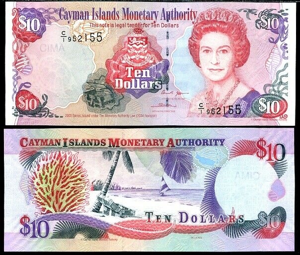 CAYMAN ISLANDS 10 DOLLARS 2005 C/1 P 35 UNC