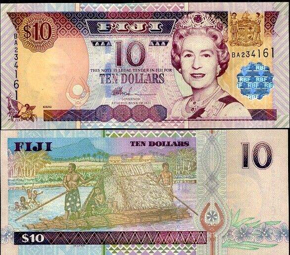 FIJI 10 DOLLARS QE II 2002 P 106 UNC