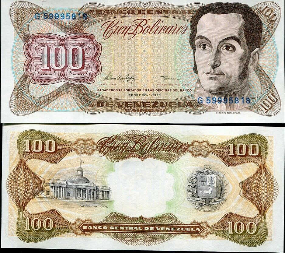 Venezuela 100 Bolivares 1998 P 66 UNC