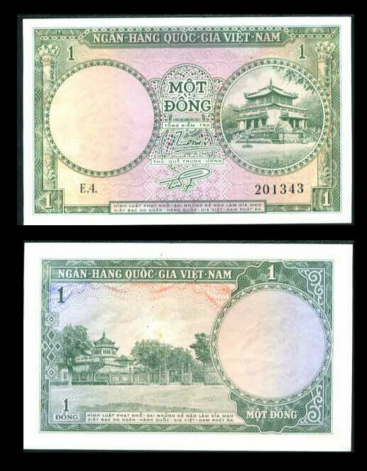 SOUTH VIETNAM 1 DONG 1956 P 1 UNC