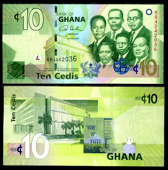 GHANA 10 CEDIS 1-7-2007 P 39 UNC