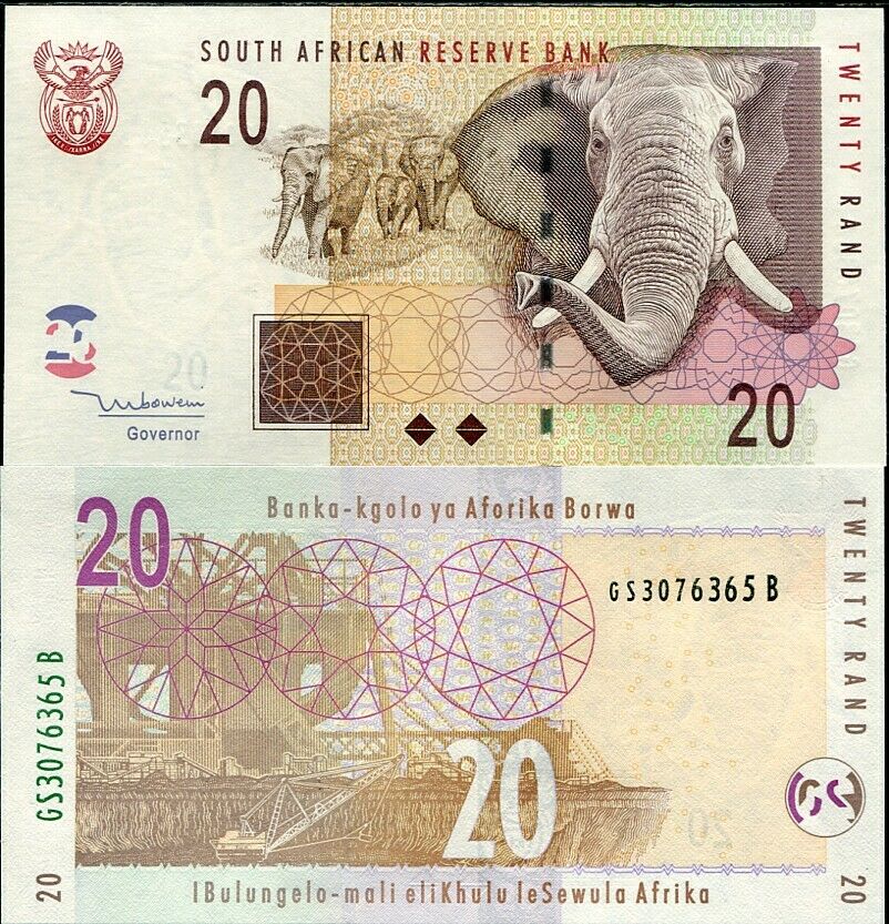 SOUTH AFRICA 20 RAND ND 2005 P 129 a UNC