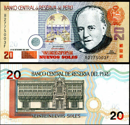 PERU 20 NUEVOS SOLES 2001 P 169 UNC