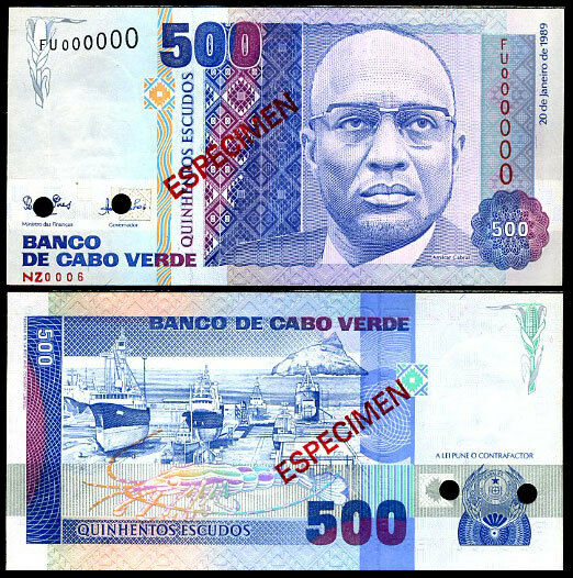 CAPE VERDE 500 E. 1989 P 59 SPECIMEN UNC