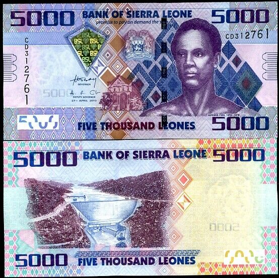SIERRA LEONE 5000 LEONES 2010 P 32 UNC