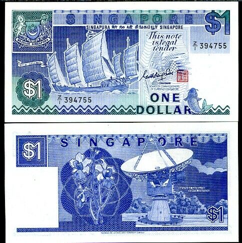 SINGAPORE 1 DOLLAR 1988 P 18 Z/1 REPLACEMENT UNC