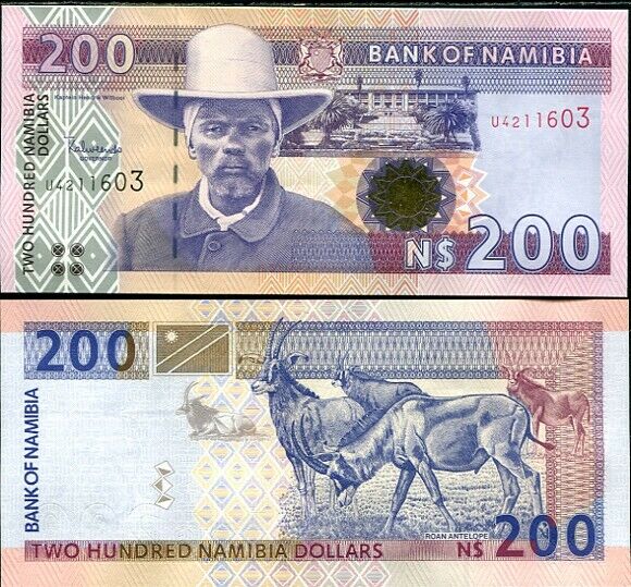 NAMIBIA 200 DOLLARS ND 1996 2003 P 10 b UNC