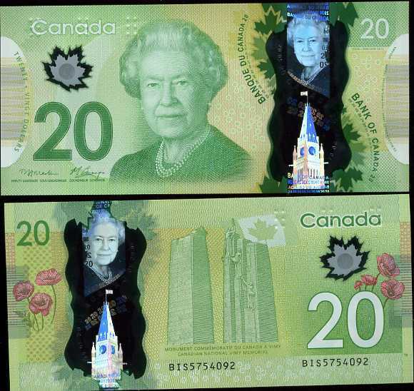 Canada 20 Dollars 2012 Polymer P 108 a Macklem-Carney UNC