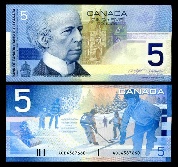 Canada 5 Dollars 2002/2001 P 101 UNC