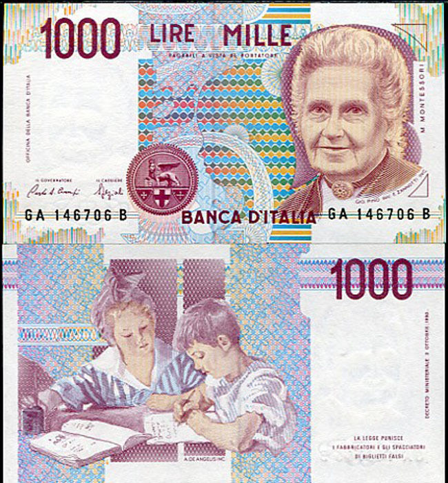 ITALY 1000 1,000 LIRE 1982 P 114 a SIG.CIAMPIAND STEVANI UNC