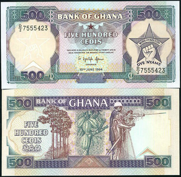 Ghana 500 Cedis 1994 P 28 UNC