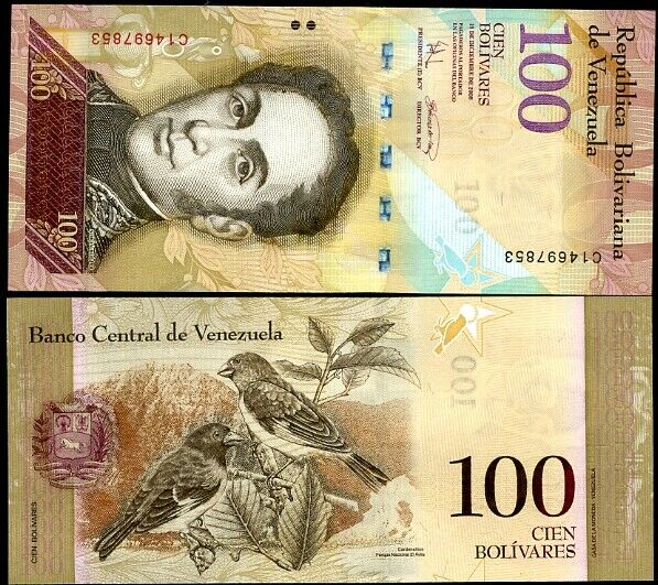 VENEZUELA 100 BOLIVARES 2008 P 93 b UNC