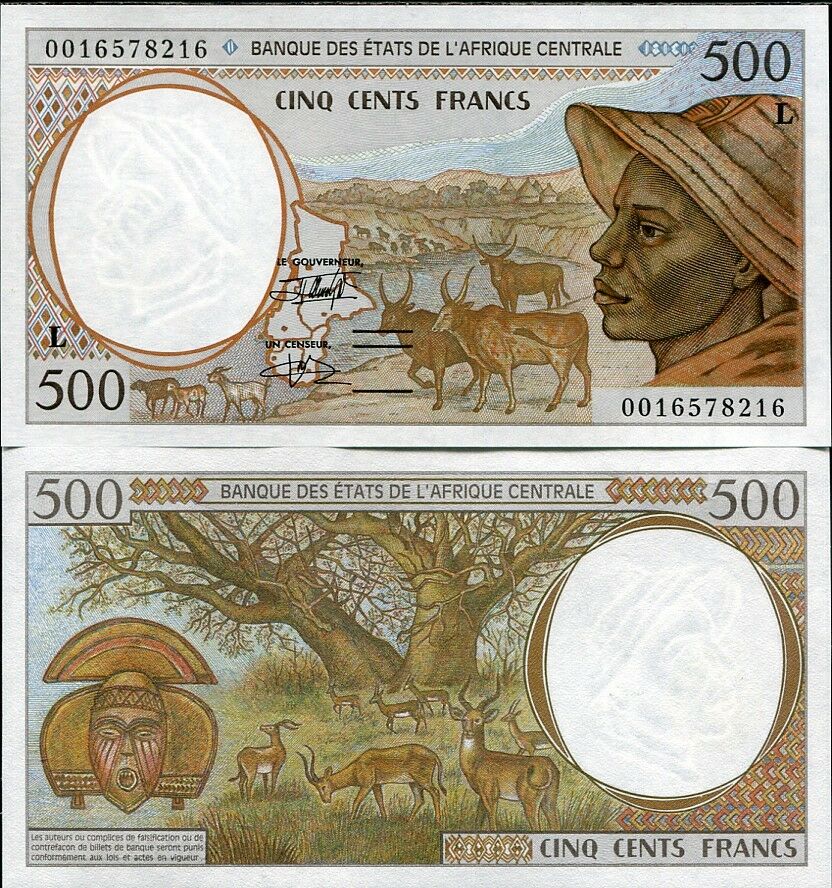 Central African States Gabon 500 Francs 2000 P 401 Lg UNC