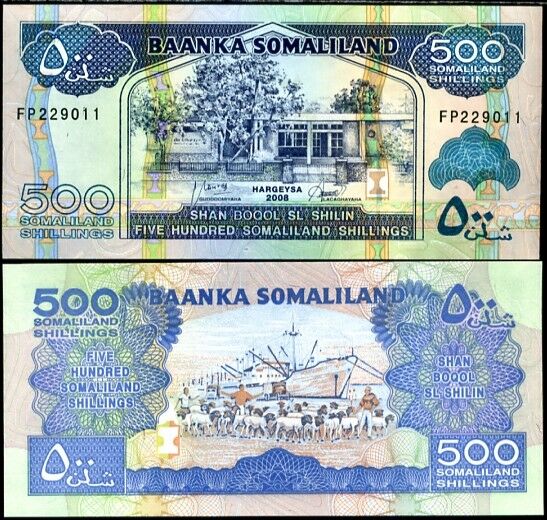 SOMALILAND 500 SHILLINGS 2008 P 6 UNC