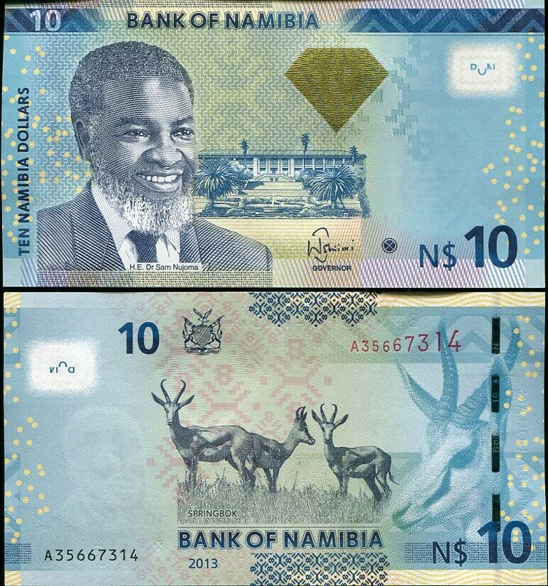 Namibia 10 Dollars 2013 P 11 b UNC